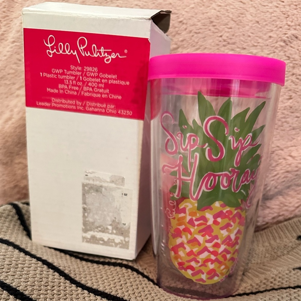 Lilly Pulitzer Pink and Green Tumbler